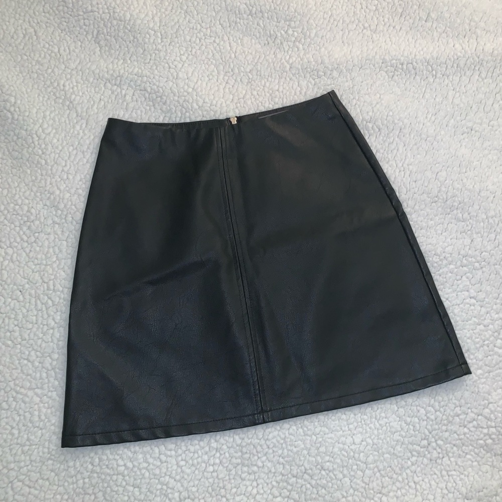 Black Faux Leather Mini Skirt